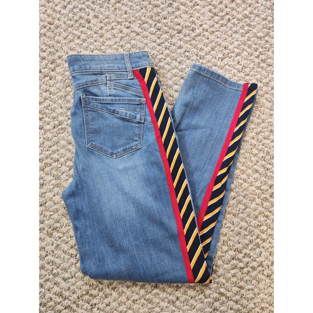 Tommy Hilfiger Womens Size 2 Boyfriend Denim Blue‎ Jeans With Side Stripes Y2K